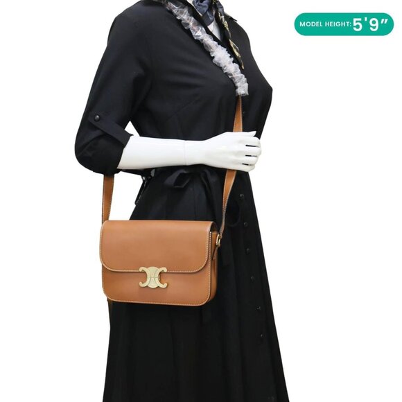 Celine  Triomphe Leather Shoulder Bag Brown - Picture 2 of 14